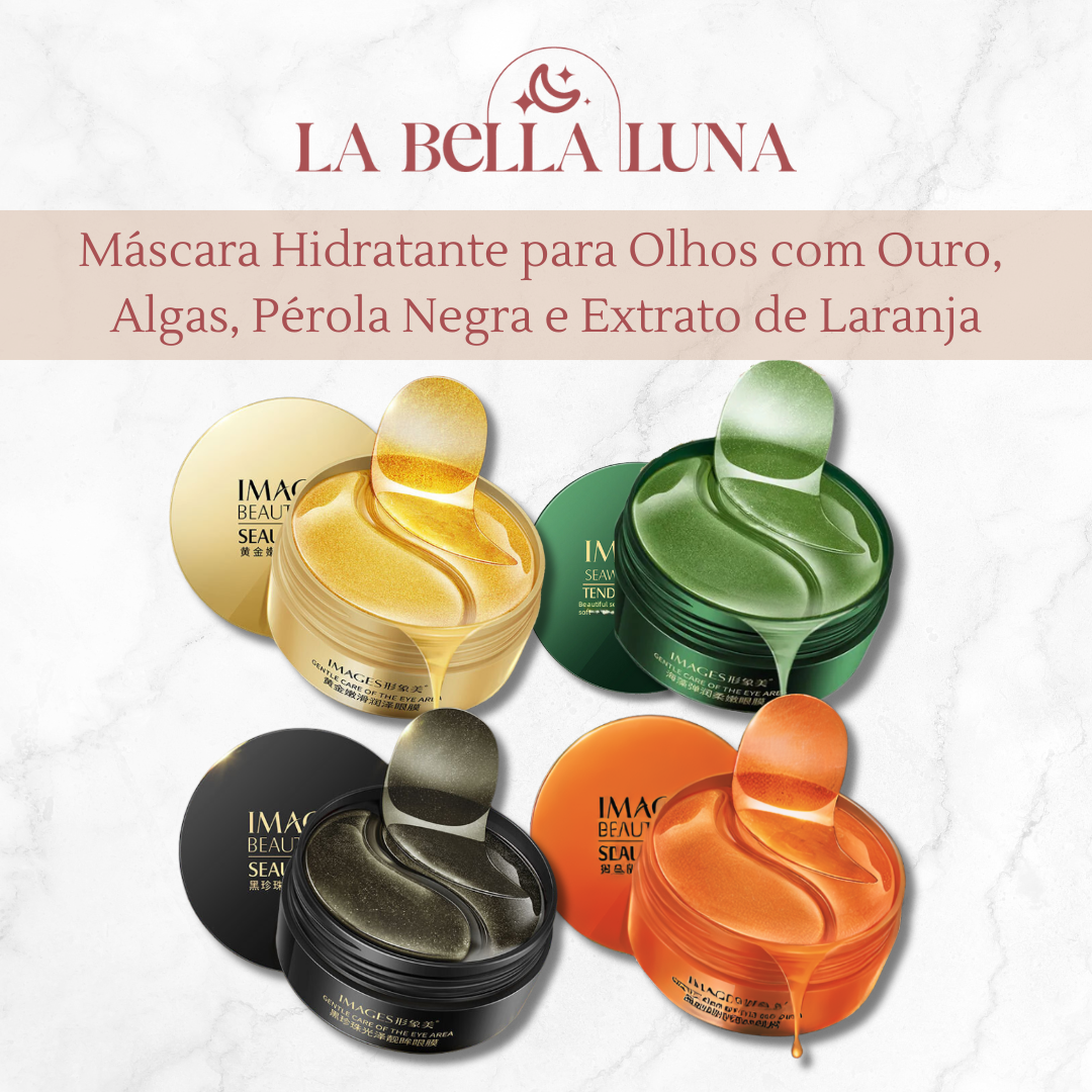 Máscara Hidratante para Olhos com Ouro, Algas, Pérola Negra e Extrato de Laranja