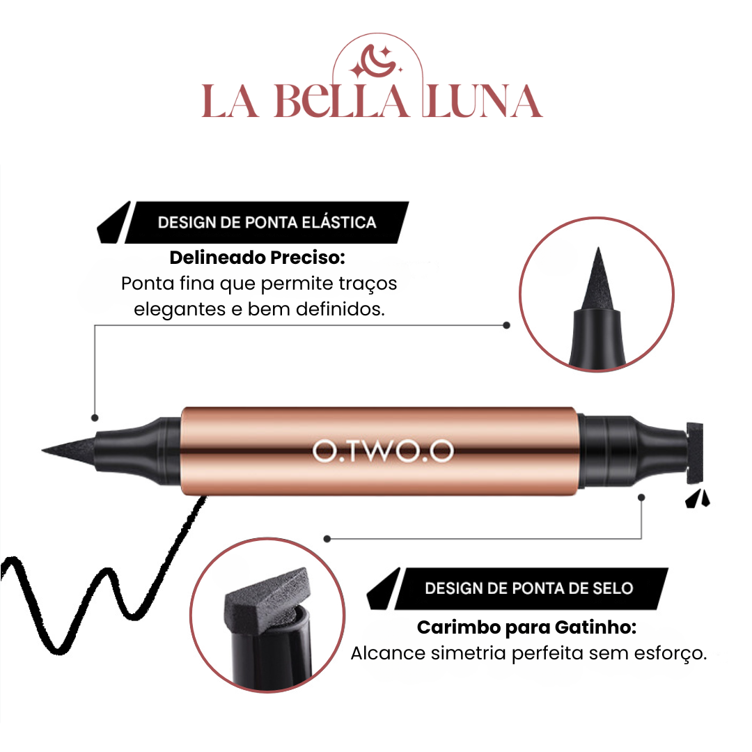 Delineador Duplo com Carimbo - Gatinho Perfeito e À Prova D'Água