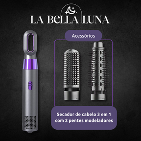 Secador de Cabelo 3 em 1: Seca, Modela, Alisa com Anion e Infravermelho