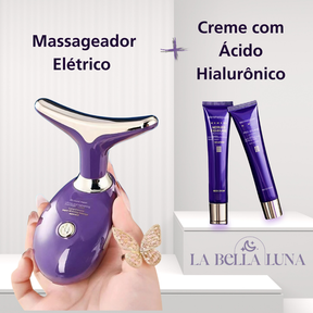 Kit Massageador Elétrico e Creme com Ácido Hialurônico
