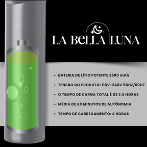Escova de Cabelo Portátil Sem Fio - Para Cabelos Lisos e Cacheados