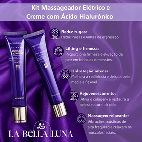 Kit Massageador Elétrico e Creme com Ácido Hialurônico