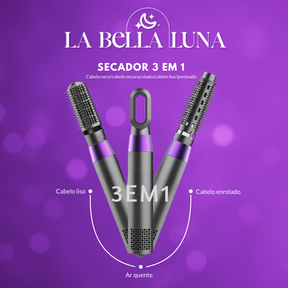 Secador de Cabelo 3 em 1: Seca, Modela, Alisa com Anion e Infravermelho