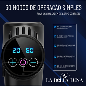 Pistola Massageadora Muscular Sem Fio - 30 Modos Relaxantes