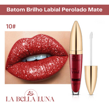 Batom Brilho Labial Perolado Mate com 18 Cores Cintilantes