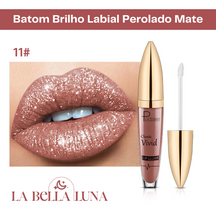 Batom Brilho Labial Perolado Mate com 18 Cores Cintilantes