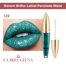 Batom Brilho Labial Perolado Mate com 18 Cores Cintilantes