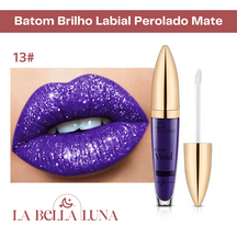 Batom Brilho Labial Perolado Mate com 18 Cores Cintilantes