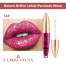 Batom Brilho Labial Perolado Mate com 18 Cores Cintilantes