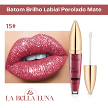 Batom Brilho Labial Perolado Mate com 18 Cores Cintilantes