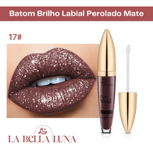Batom Brilho Labial Perolado Mate com 18 Cores Cintilantes