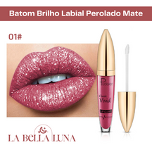 Batom Brilho Labial Perolado Mate com 18 Cores Cintilantes
