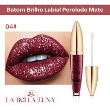 Batom Brilho Labial Perolado Mate com 18 Cores Cintilantes