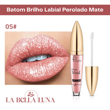 Batom Brilho Labial Perolado Mate com 18 Cores Cintilantes