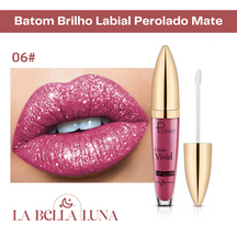 Batom Brilho Labial Perolado Mate com 18 Cores Cintilantes