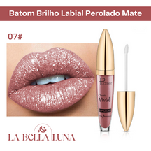 Batom Brilho Labial Perolado Mate com 18 Cores Cintilantes