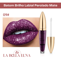 Batom Brilho Labial Perolado Mate com 18 Cores Cintilantes