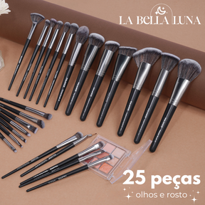Kit com 25 Pincéis Profissionais para Maquiagem - Completo e Versátil