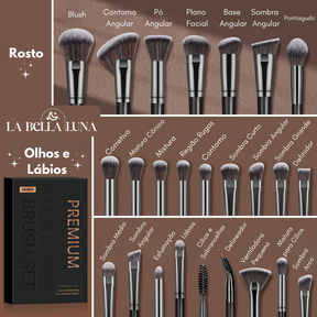 Kit com 25 Pincéis Profissionais para Maquiagem - Completo e Versátil