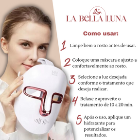 Máscara Facial com 6 Luzes Photon - Tratamento Estético em Casa