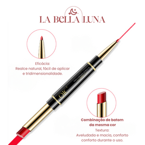 QIC Batom e Delineador Labial 2 em 1 - Beleza e Praticidade