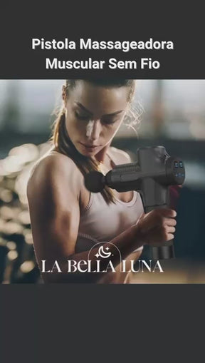 Pistola Massageadora Muscular Sem Fio - 30 Modos Relaxantes